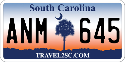 SC license plate ANM645