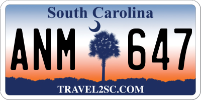 SC license plate ANM647