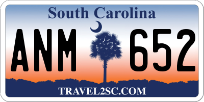 SC license plate ANM652