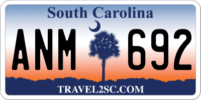SC license plate ANM692