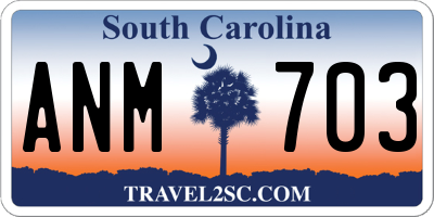 SC license plate ANM703
