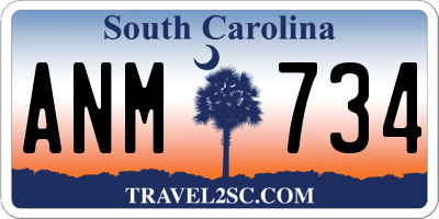 SC license plate ANM734