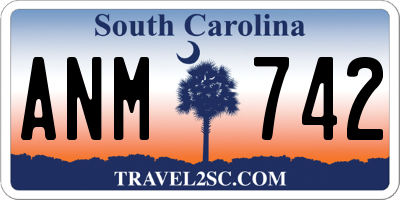 SC license plate ANM742