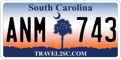 SC license plate ANM743