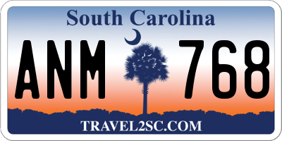 SC license plate ANM768