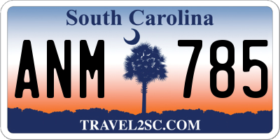 SC license plate ANM785