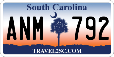 SC license plate ANM792