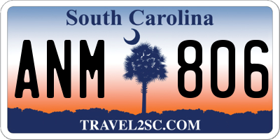 SC license plate ANM806