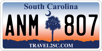 SC license plate ANM807