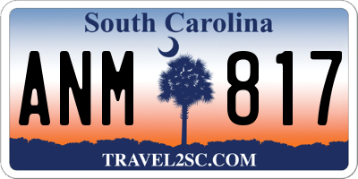 SC license plate ANM817