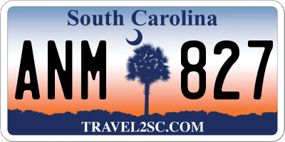 SC license plate ANM827