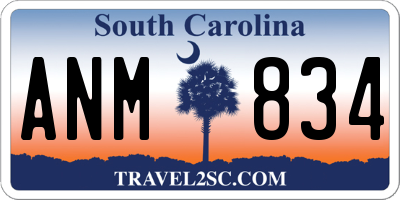 SC license plate ANM834