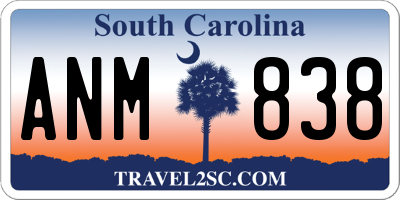 SC license plate ANM838