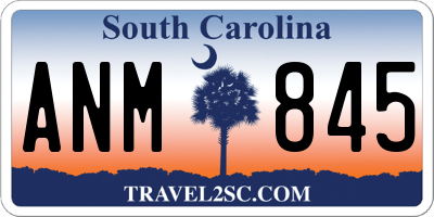 SC license plate ANM845