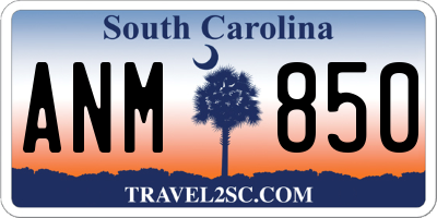 SC license plate ANM850