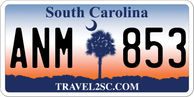 SC license plate ANM853