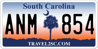 SC license plate ANM854