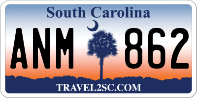 SC license plate ANM862