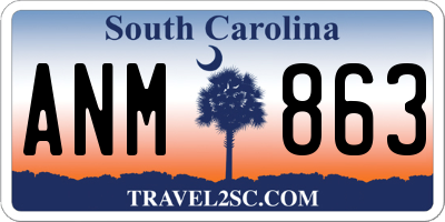 SC license plate ANM863