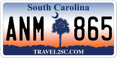 SC license plate ANM865