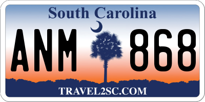 SC license plate ANM868