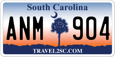 SC license plate ANM904