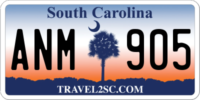 SC license plate ANM905