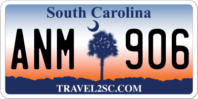 SC license plate ANM906