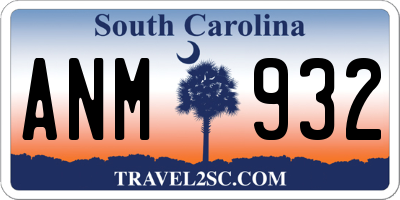 SC license plate ANM932