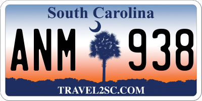 SC license plate ANM938