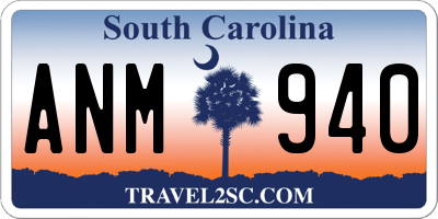 SC license plate ANM940