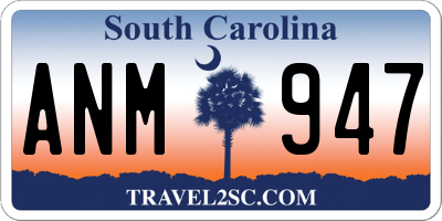 SC license plate ANM947