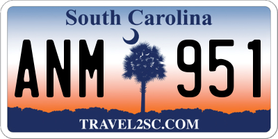 SC license plate ANM951