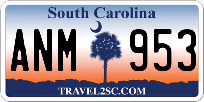 SC license plate ANM953