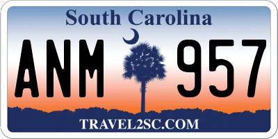 SC license plate ANM957