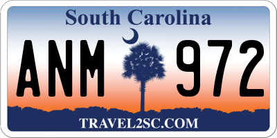 SC license plate ANM972