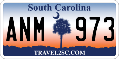 SC license plate ANM973