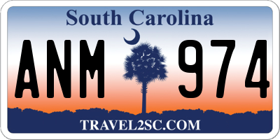 SC license plate ANM974