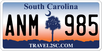 SC license plate ANM985