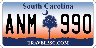 SC license plate ANM990
