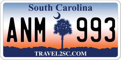 SC license plate ANM993