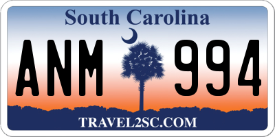 SC license plate ANM994
