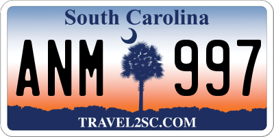 SC license plate ANM997