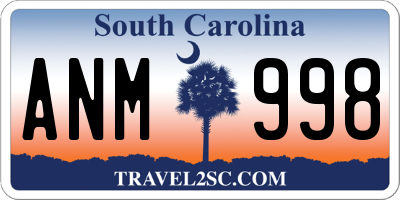 SC license plate ANM998