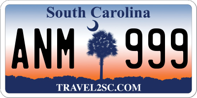 SC license plate ANM999
