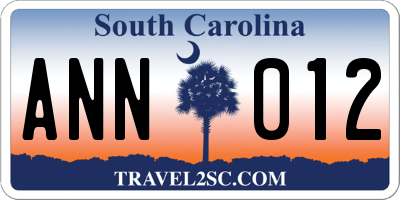 SC license plate ANN012
