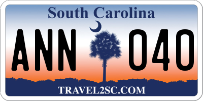 SC license plate ANN040