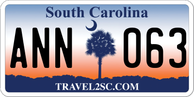 SC license plate ANN063