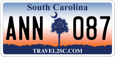 SC license plate ANN087