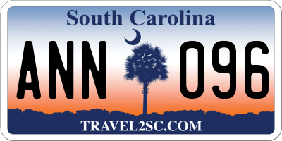 SC license plate ANN096